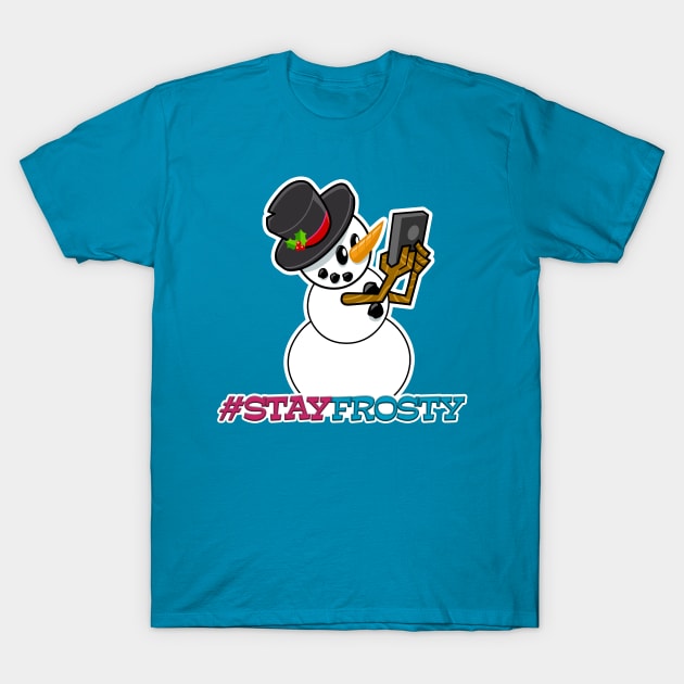 Stay Frosty Holiday Social Snowman T-Shirt by CartoonCapo